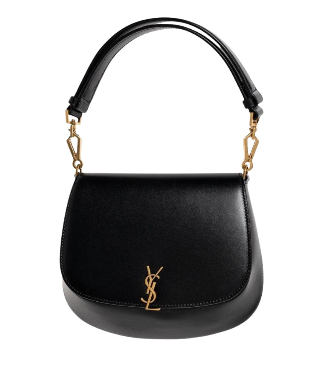 SAINT LAURENT Черная кожаная сумка с короткими ручками, фото 1