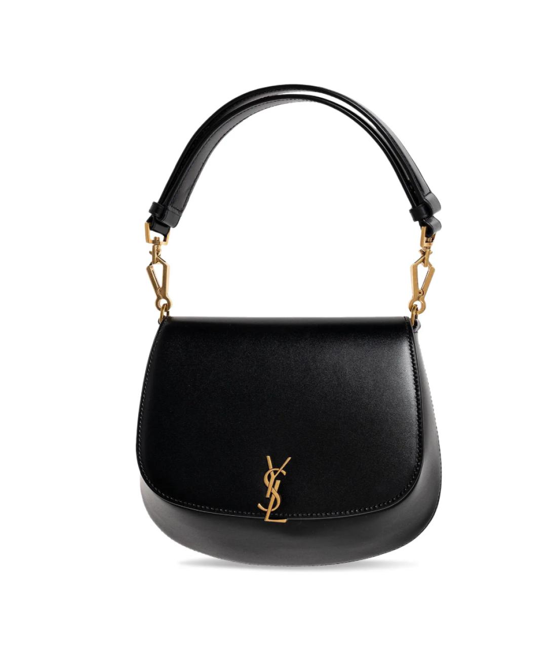SAINT LAURENT Черная кожаная сумка с короткими ручками, фото 4
