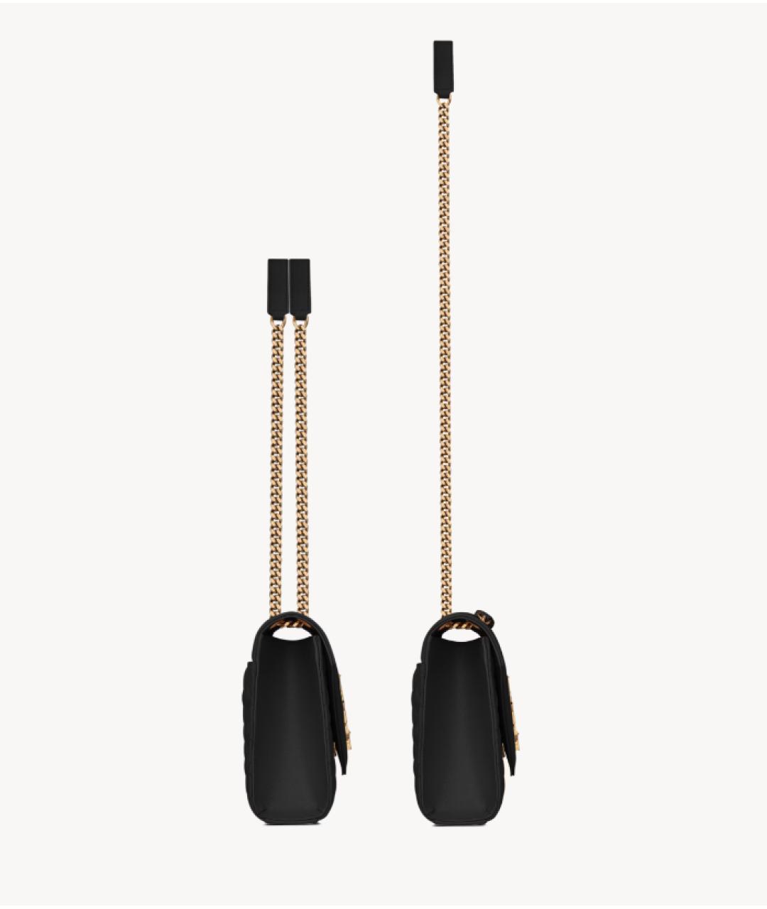 SAINT LAURENT Черная кожаная сумка через плечо, фото 3