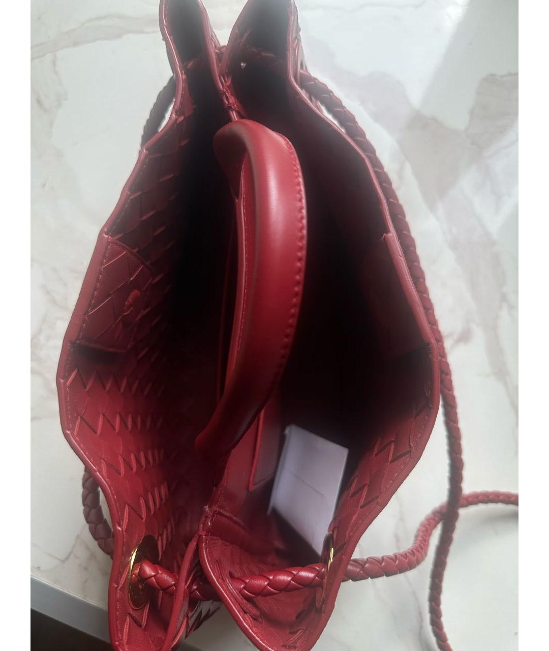 BOTTEGA VENETA Бордовая кожаная сумка с короткими ручками, фото 4