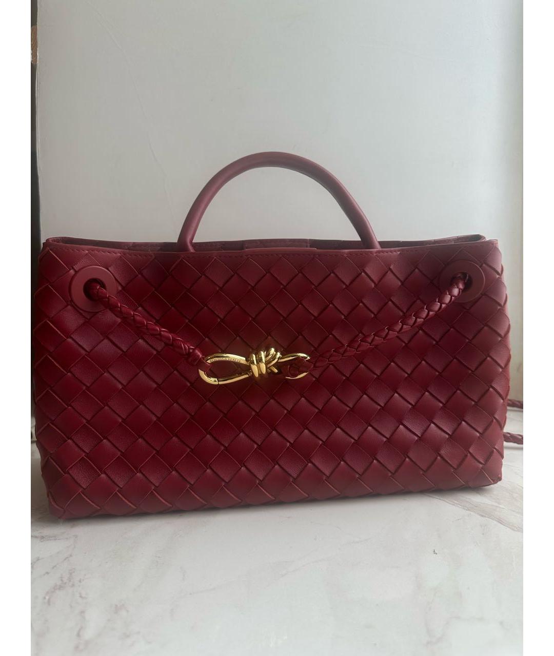BOTTEGA VENETA Бордовая кожаная сумка с короткими ручками, фото 6