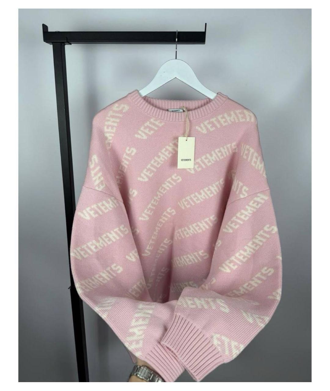 VETEMENTS Розовый шерстяной джемпер / свитер, фото 2