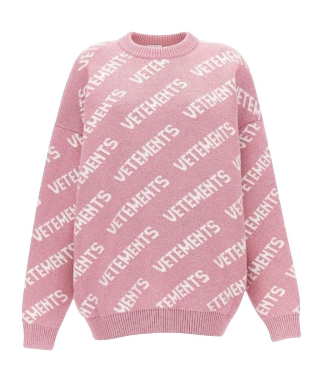 VETEMENTS Розовый шерстяной джемпер / свитер, фото 1