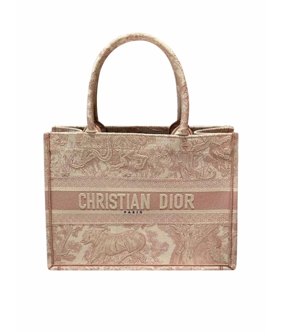CHRISTIAN DIOR Розовая деним сумка тоут, фото 1