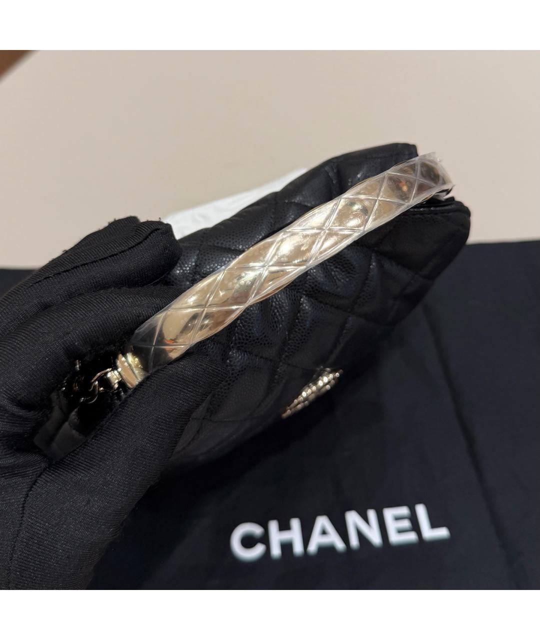 CHANEL Черная кожаная сумка с короткими ручками, фото 2