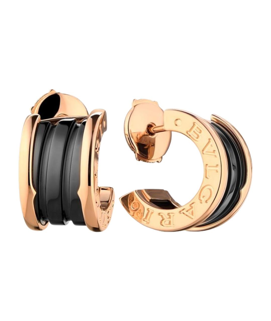 BVLGARI Черные серьги из розового золота, фото 1