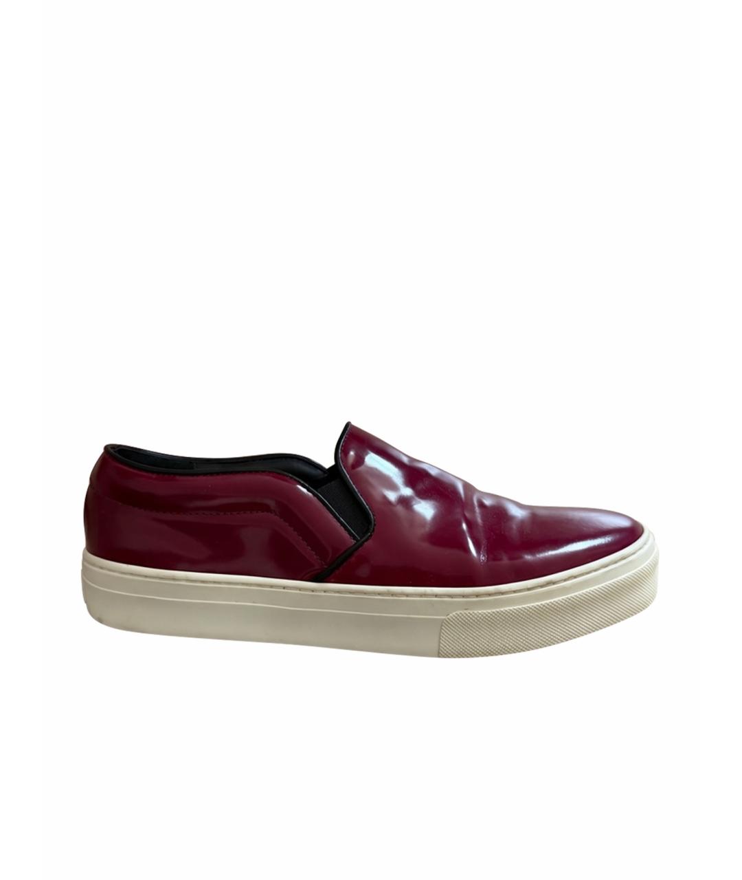 CELINE Бордовые кожаные лоферы, фото 1