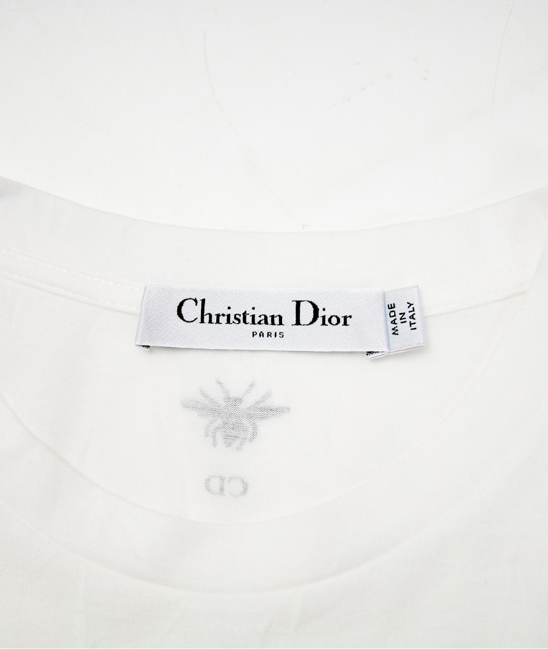 CHRISTIAN DIOR Белая хлопковая футболка, фото 3