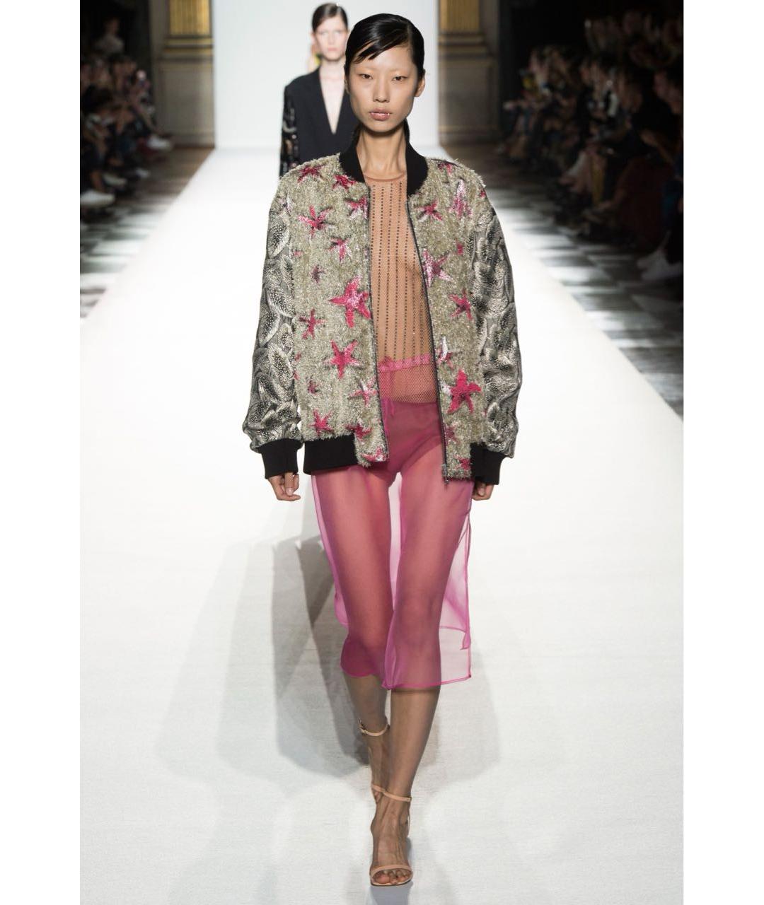 DRIES VAN NOTEN Розовая шелковая юбка миди, фото 2