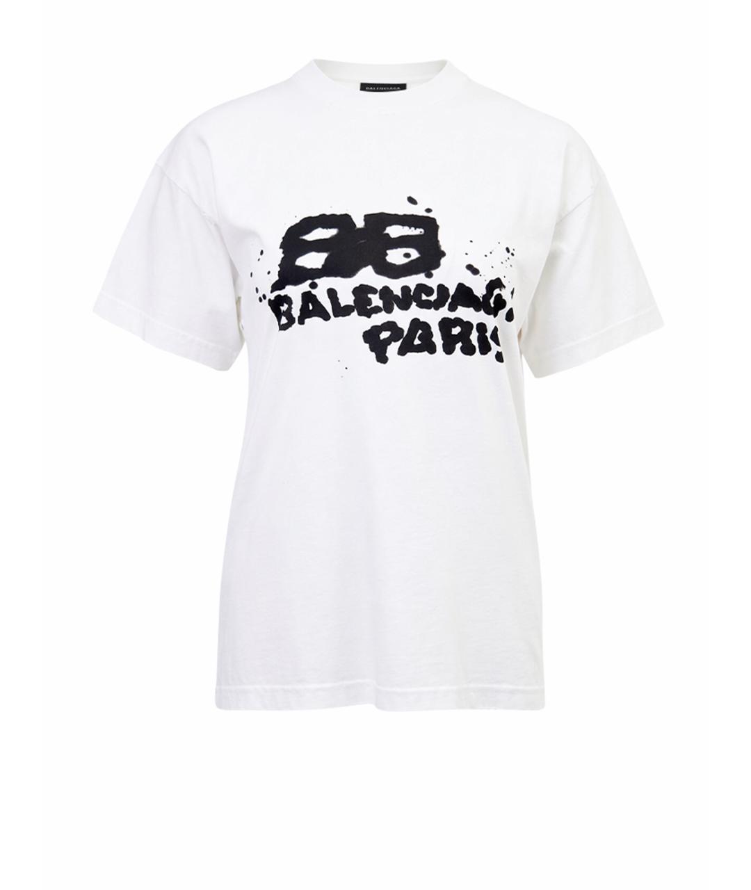 BALENCIAGA Белая хлопковая футболка, фото 1
