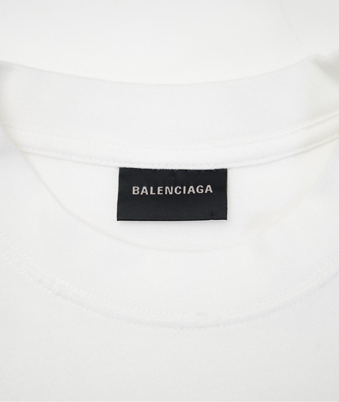 BALENCIAGA Белая хлопковая футболка, фото 3
