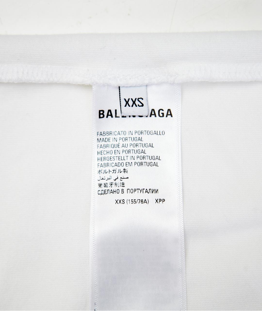 BALENCIAGA Белая хлопковая футболка, фото 4