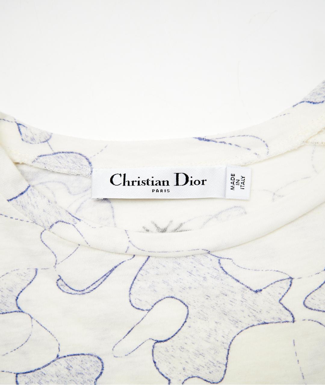 CHRISTIAN DIOR Белая хлопковая футболка, фото 3
