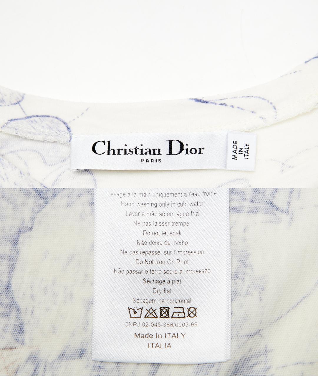 CHRISTIAN DIOR Белая хлопковая футболка, фото 4
