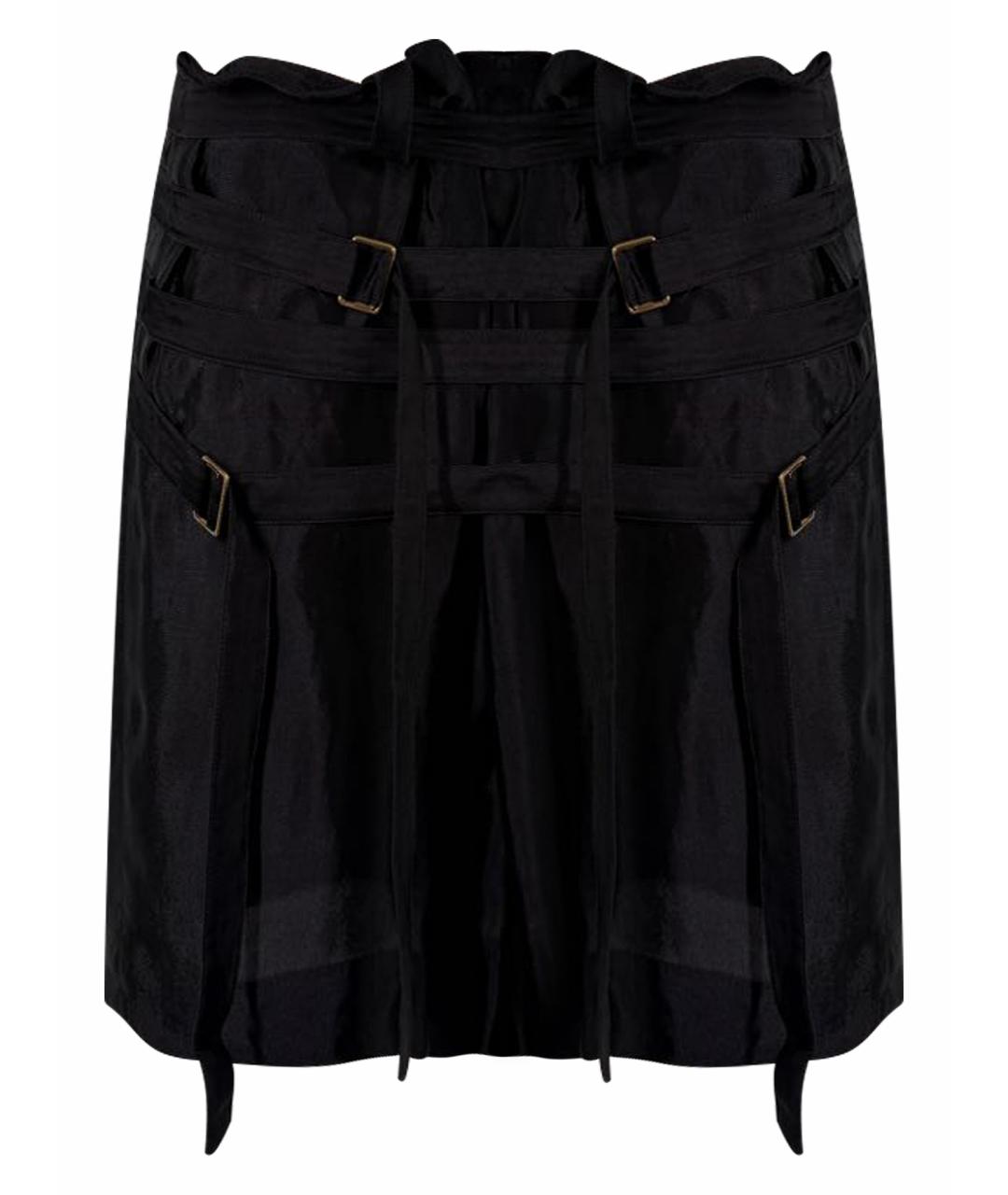 ANN DEMEULEMEESTER Черная вискозная юбка мини, фото 1