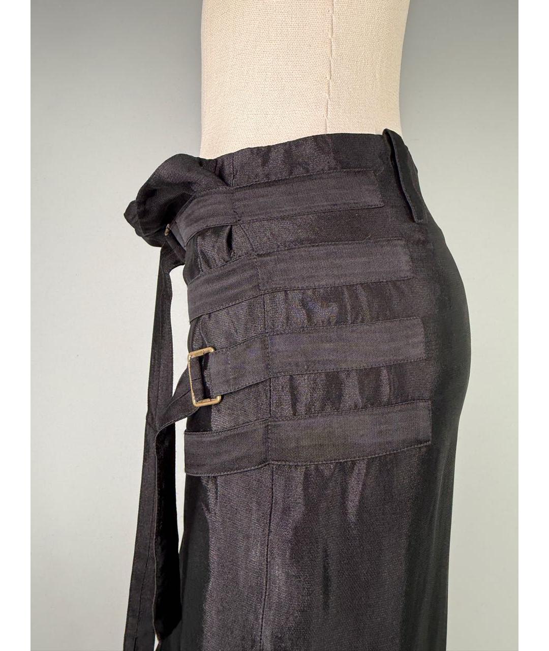 ANN DEMEULEMEESTER Черная вискозная юбка мини, фото 3