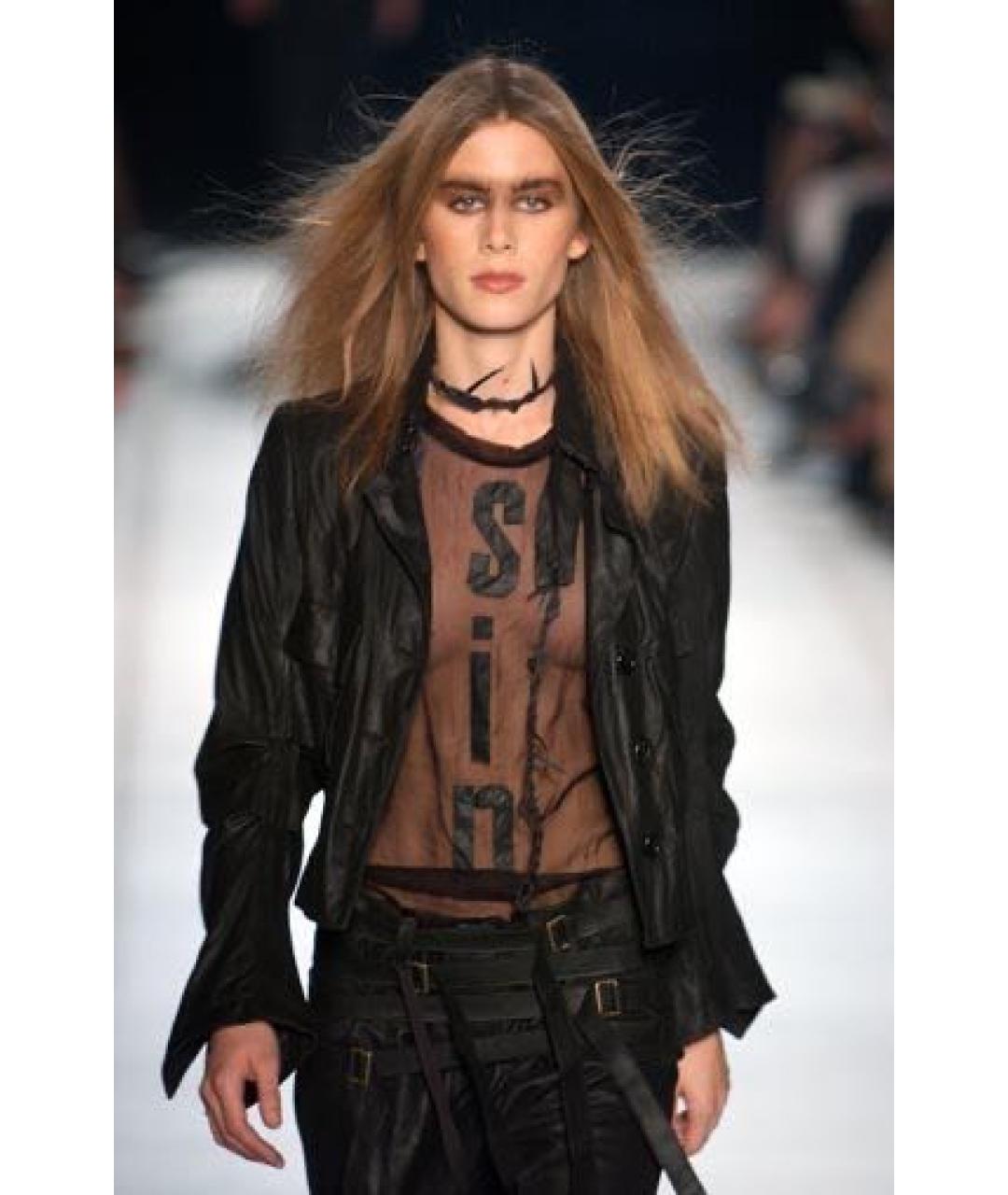 ANN DEMEULEMEESTER Черная вискозная юбка мини, фото 2