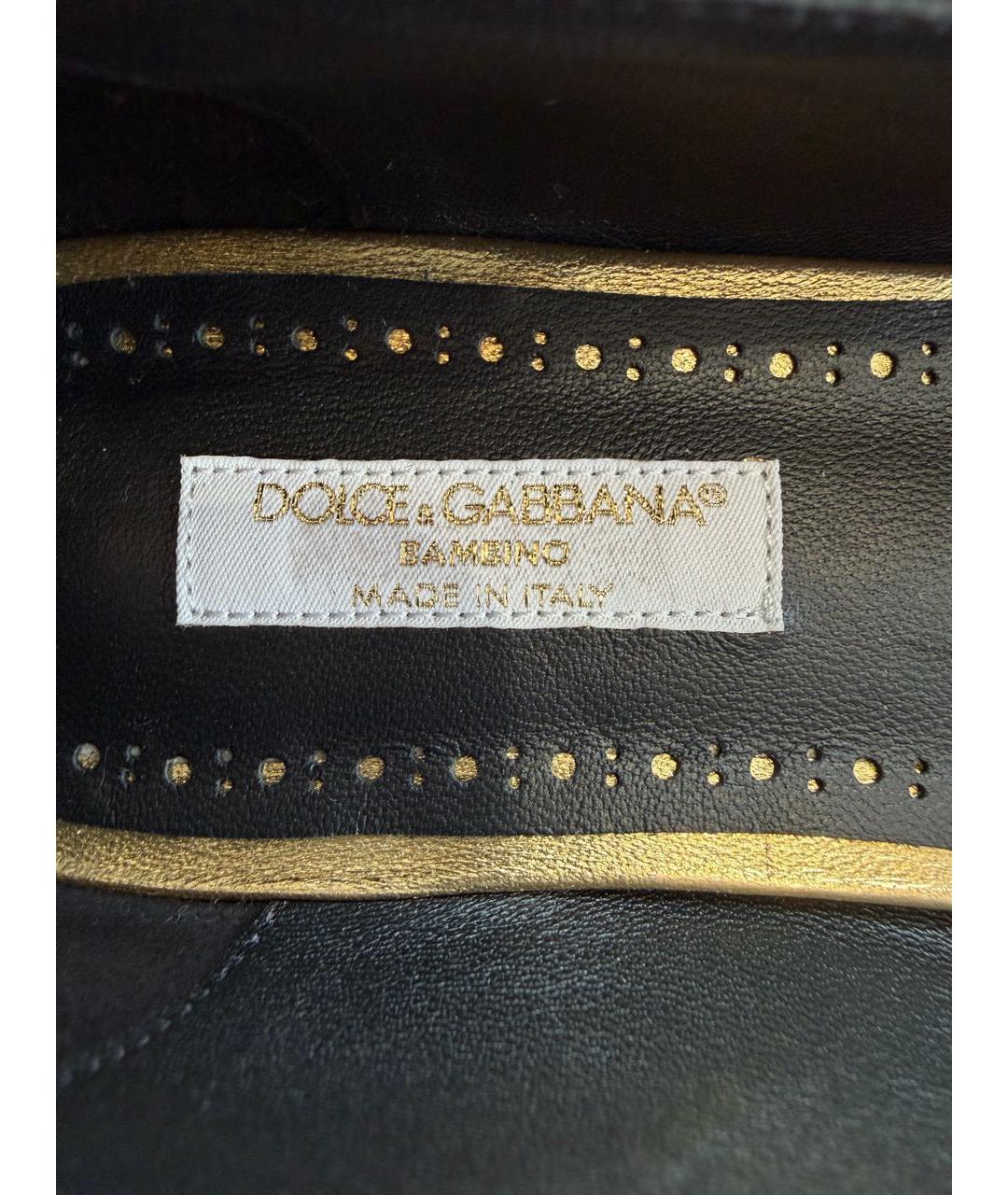 DOLCE&GABBANA Черные кожаные балетки, фото 5