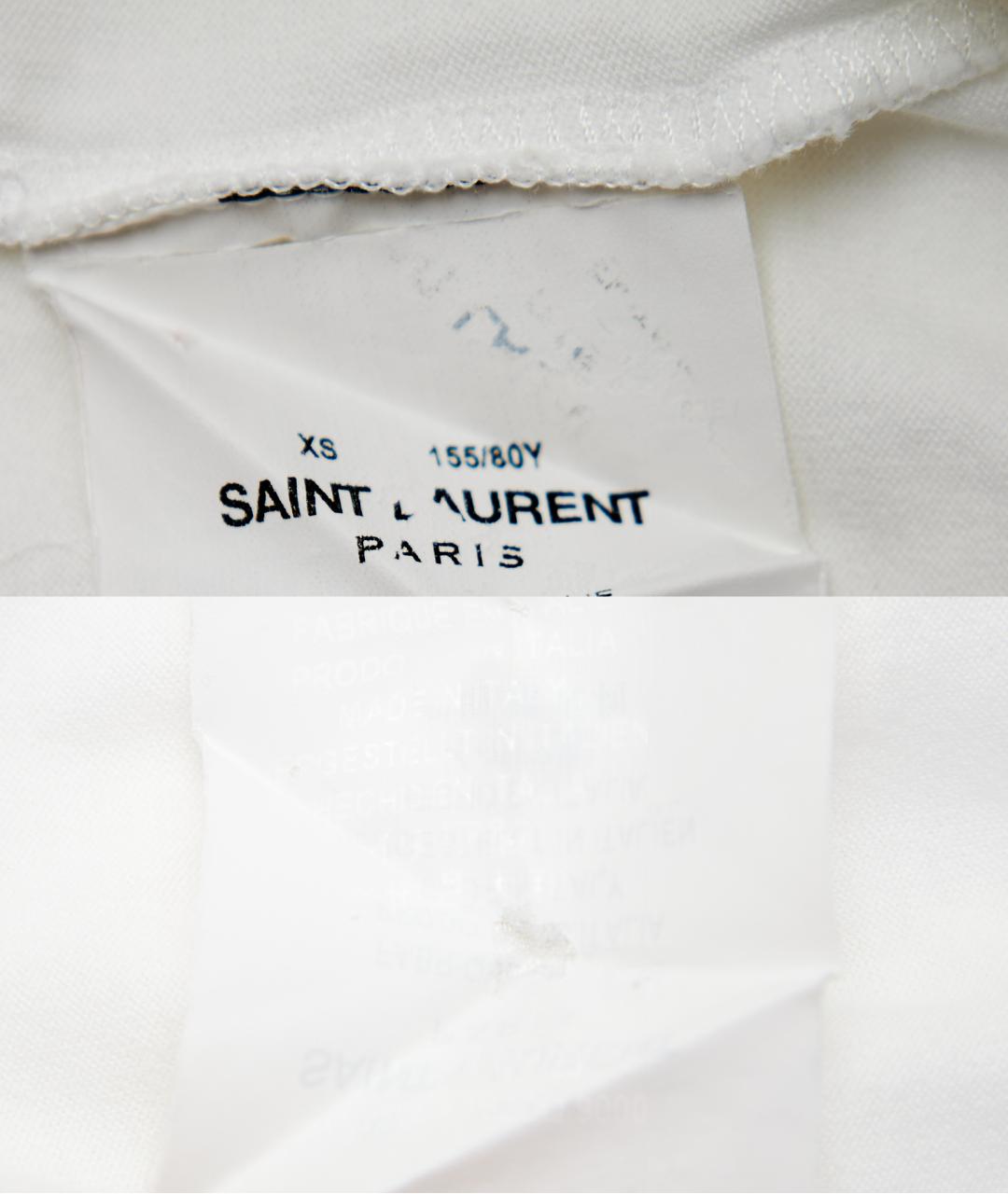 SAINT LAURENT Белая хлопковая футболка, фото 5