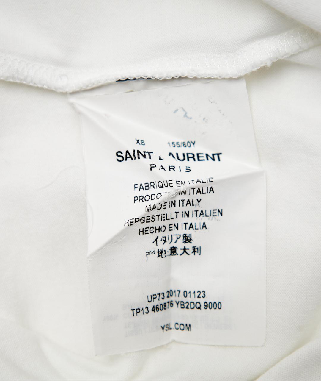 SAINT LAURENT Белая хлопковая футболка, фото 4