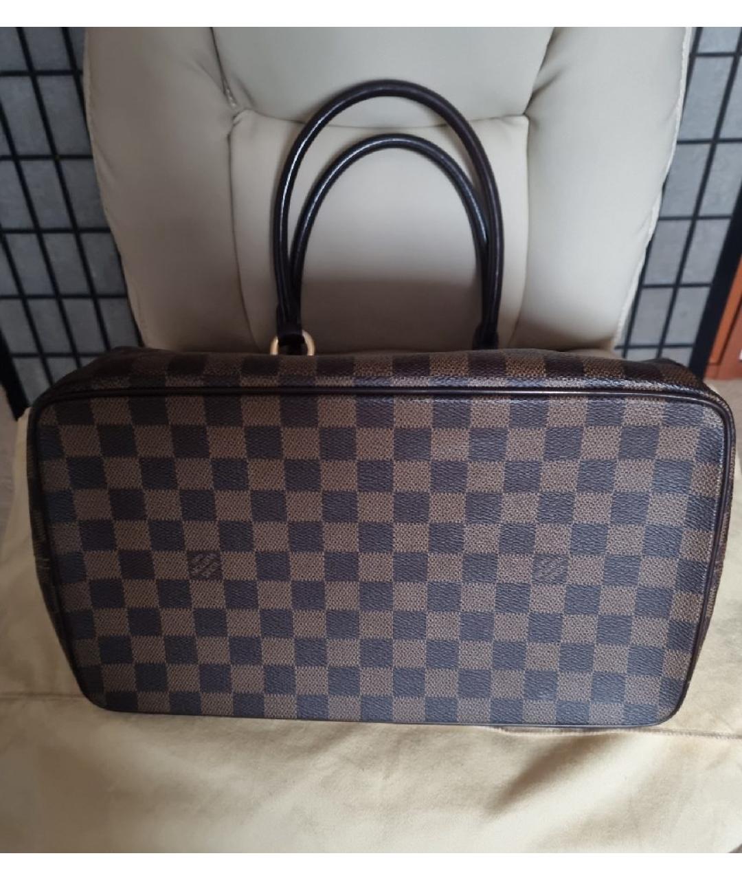 LOUIS VUITTON Коричневая сумка тоут из канвы, фото 7