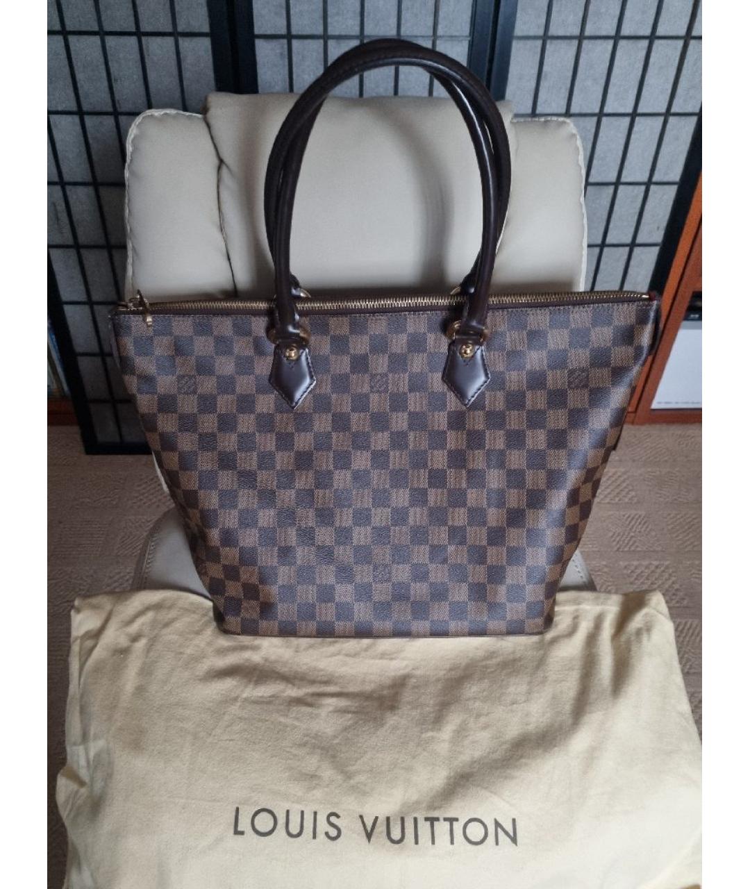 LOUIS VUITTON Коричневая сумка тоут из канвы, фото 10
