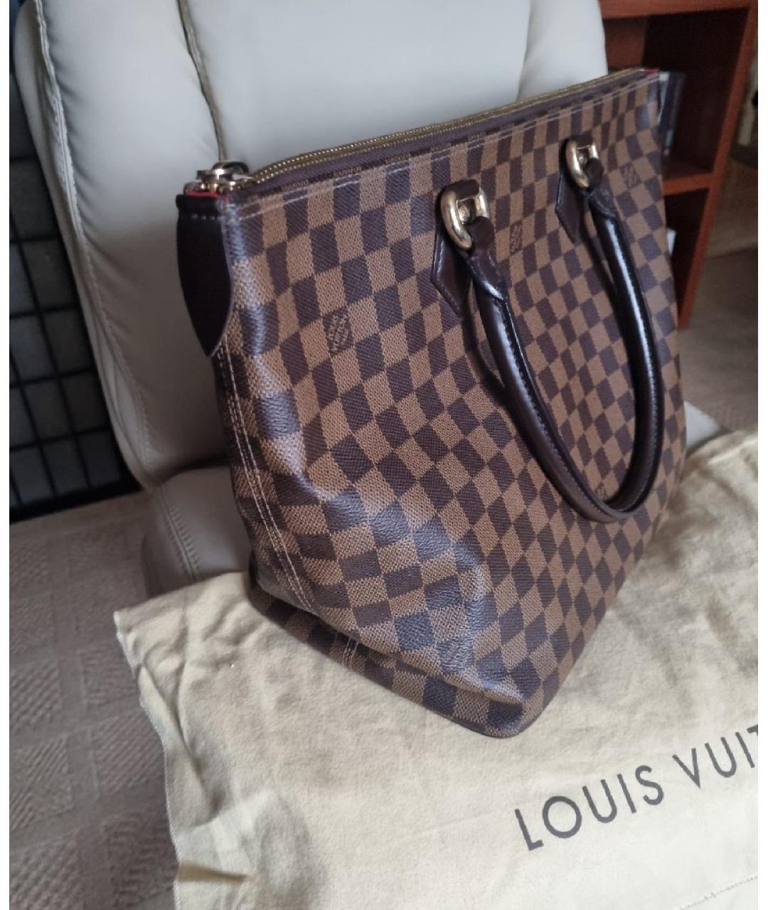 LOUIS VUITTON Коричневая сумка тоут из канвы, фото 2