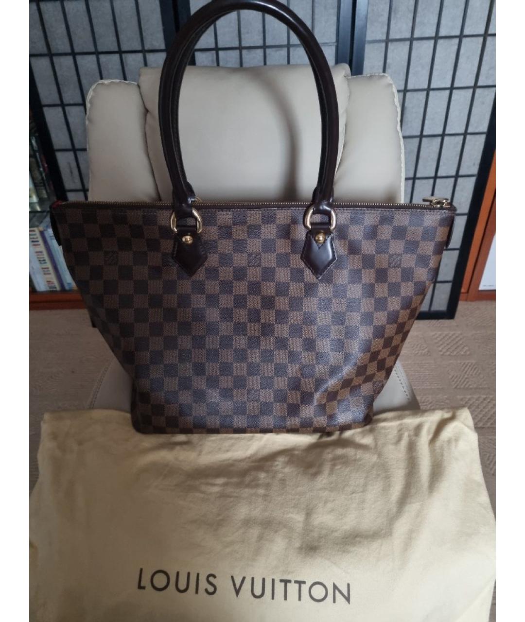 LOUIS VUITTON Коричневая сумка тоут из канвы, фото 3