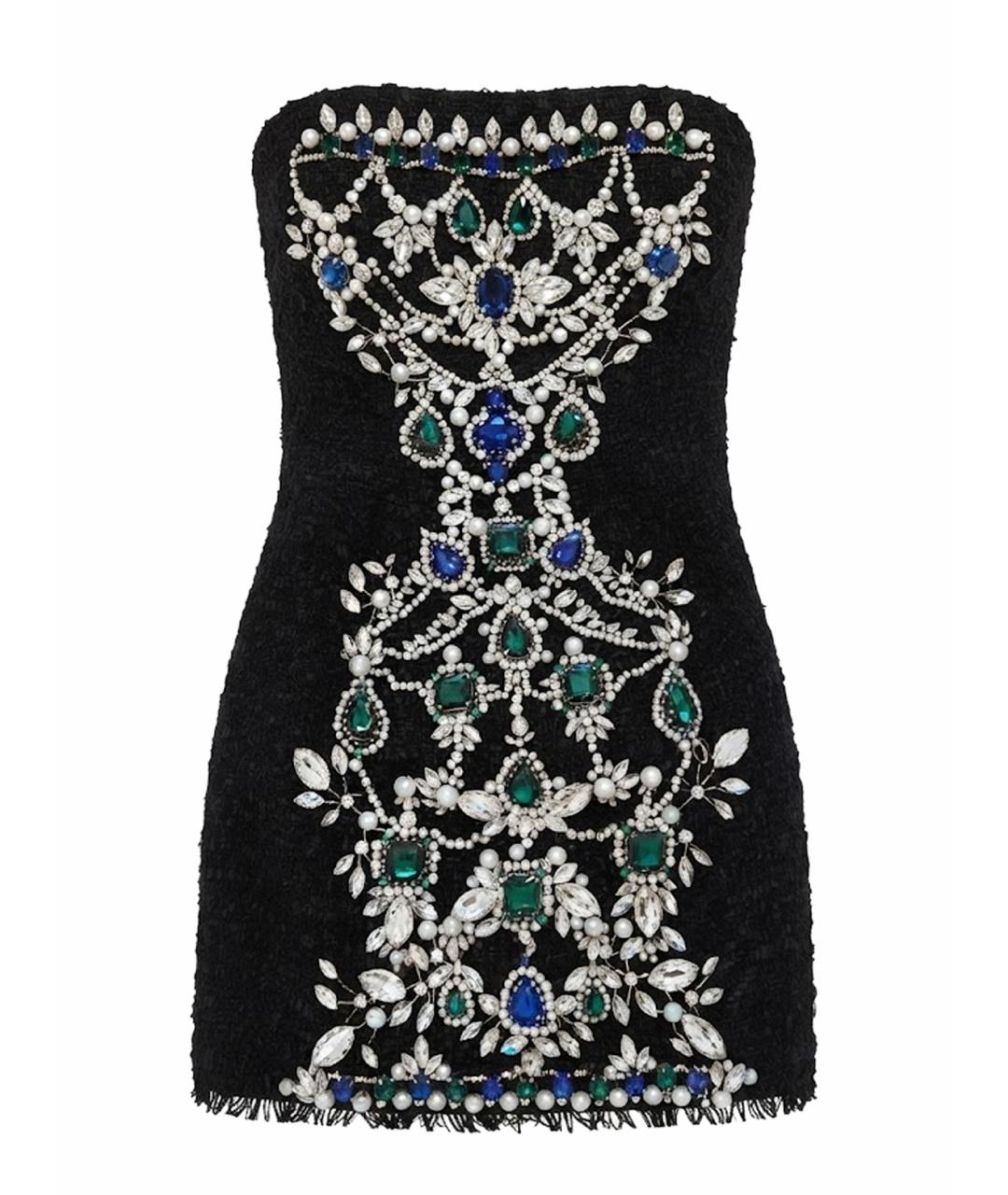 BALMAIN Черное твидовое вечернее платье, фото 1