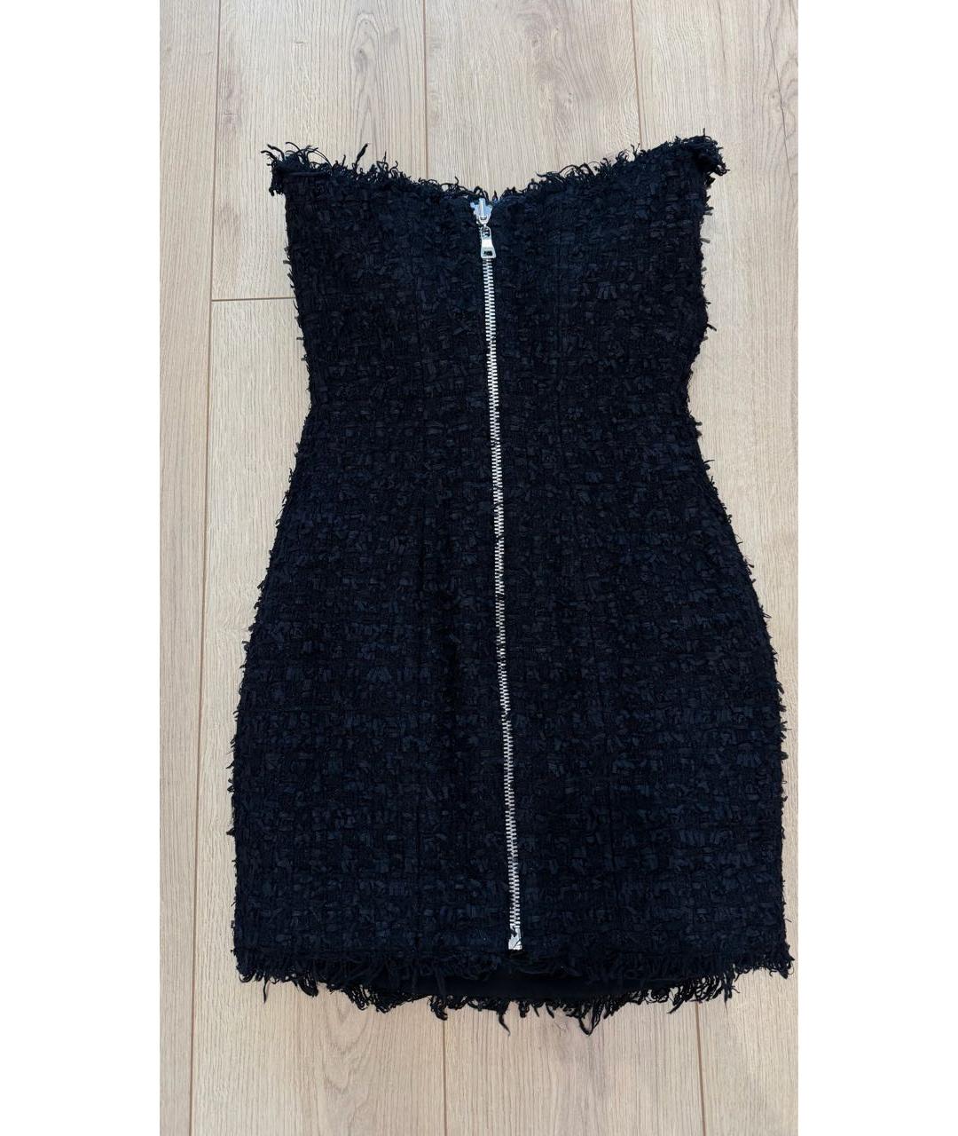 BALMAIN Черное твидовое вечернее платье, фото 2