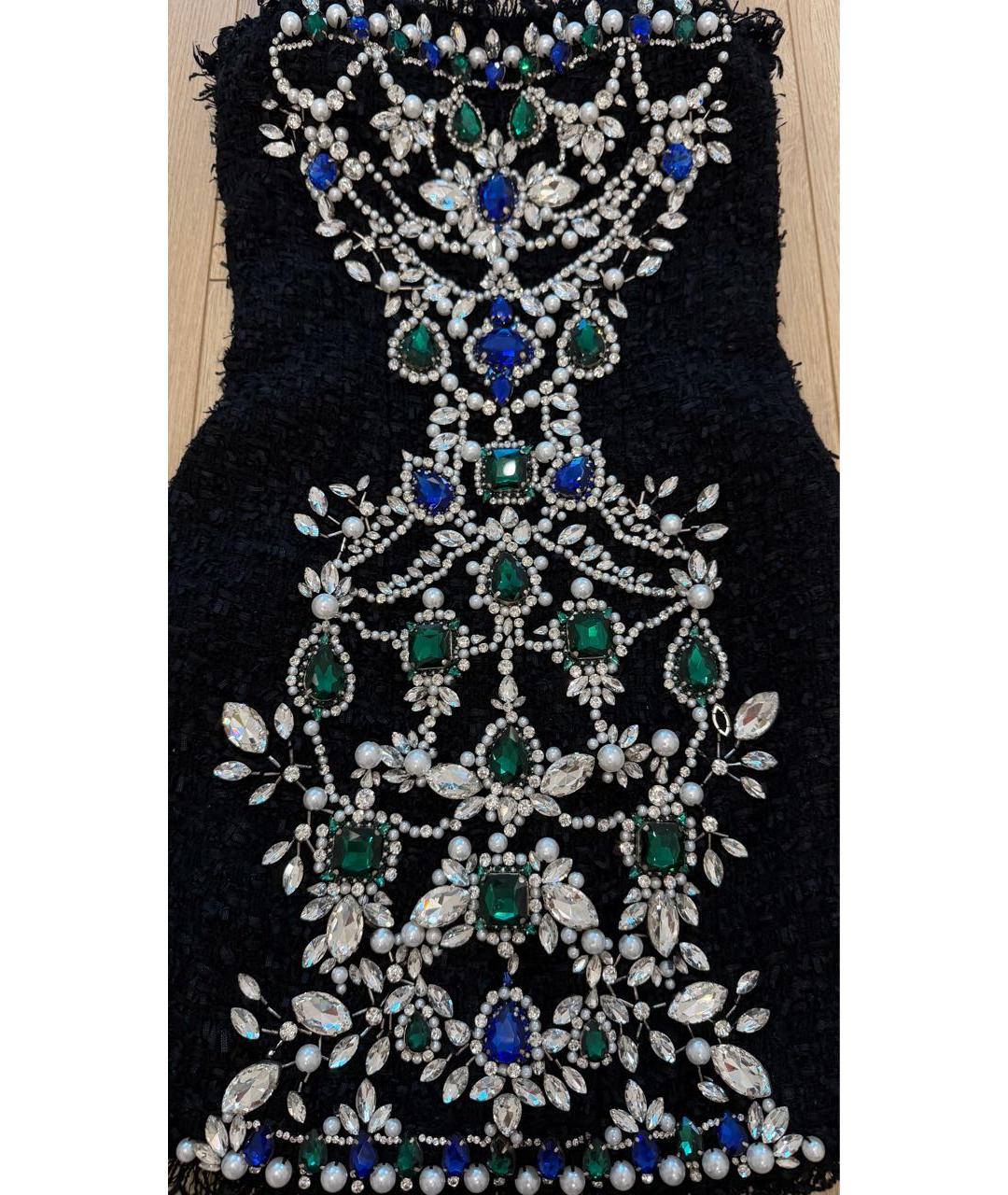 BALMAIN Черное твидовое вечернее платье, фото 4