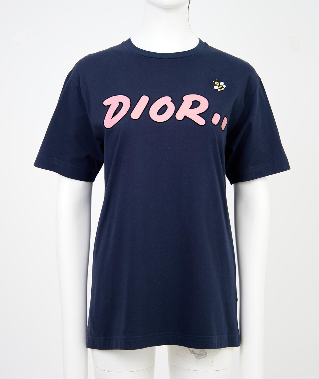 CHRISTIAN DIOR Синяя хлопковая футболка, фото 5