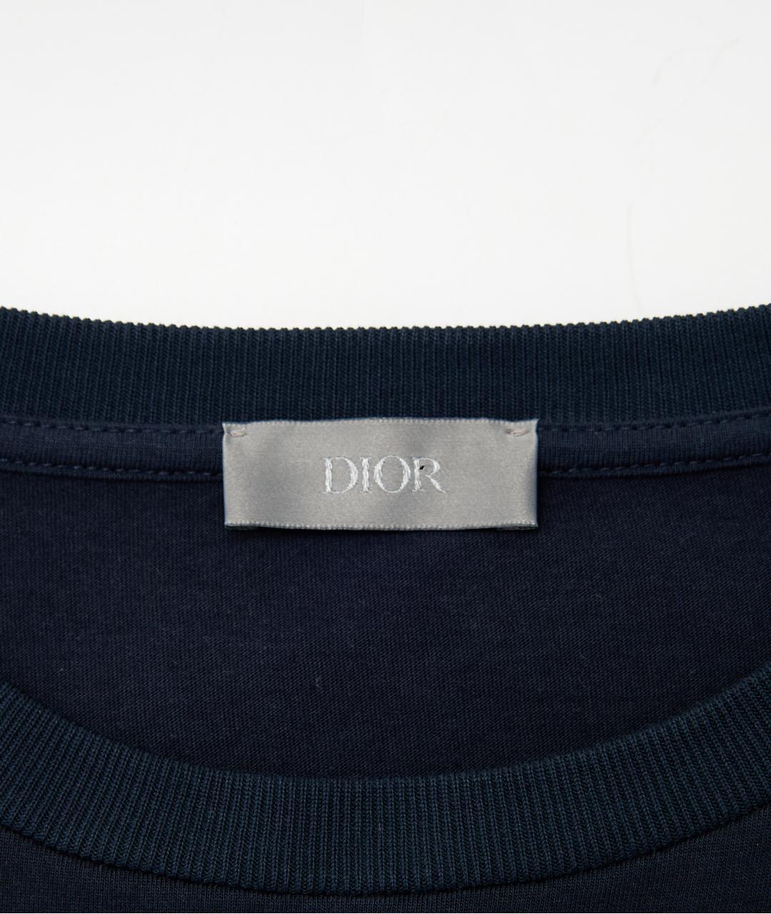 CHRISTIAN DIOR Синяя хлопковая футболка, фото 3