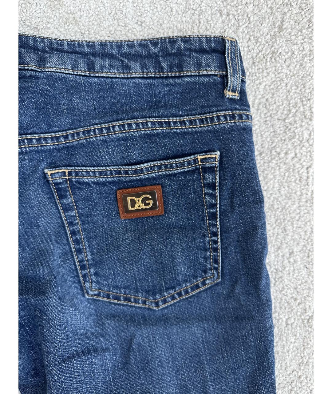 DOLCE&GABBANA Синие хлопко-эластановые джинсы слим, фото 7