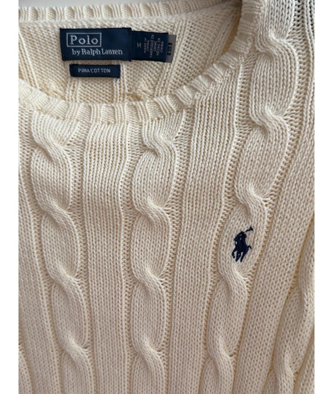 POLO RALPH LAUREN Белый хлопковый джемпер / свитер, фото 4
