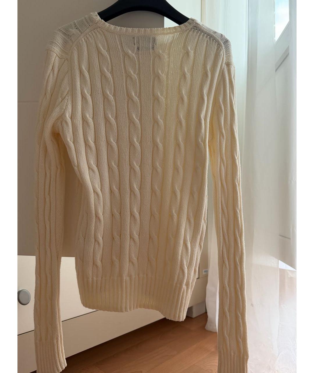 POLO RALPH LAUREN Белый хлопковый джемпер / свитер, фото 2