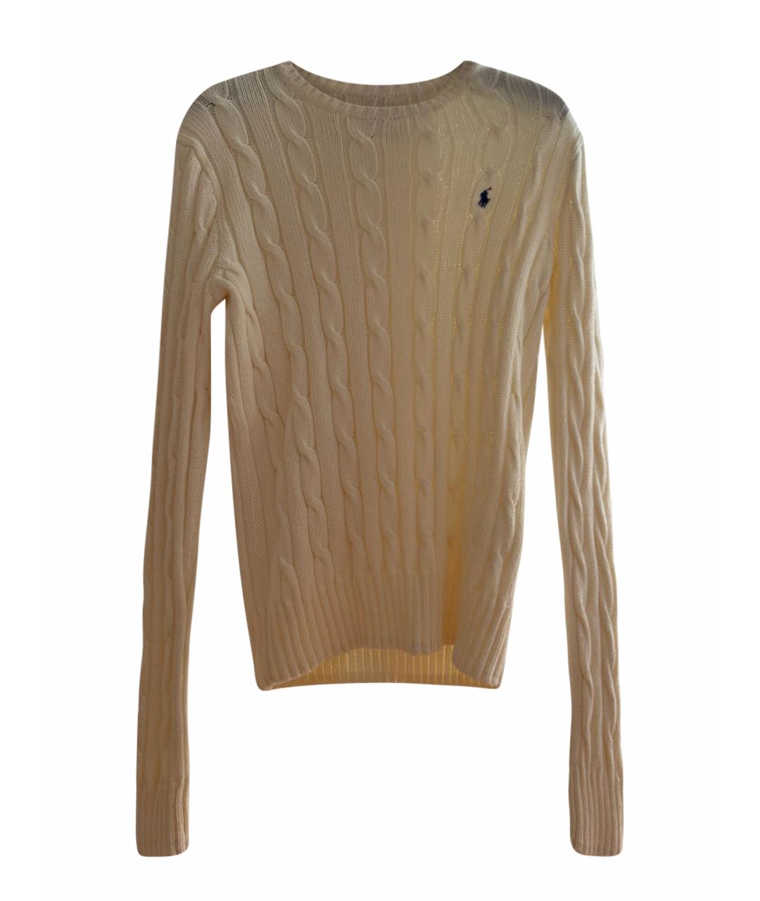 POLO RALPH LAUREN Белый хлопковый джемпер / свитер, фото 1