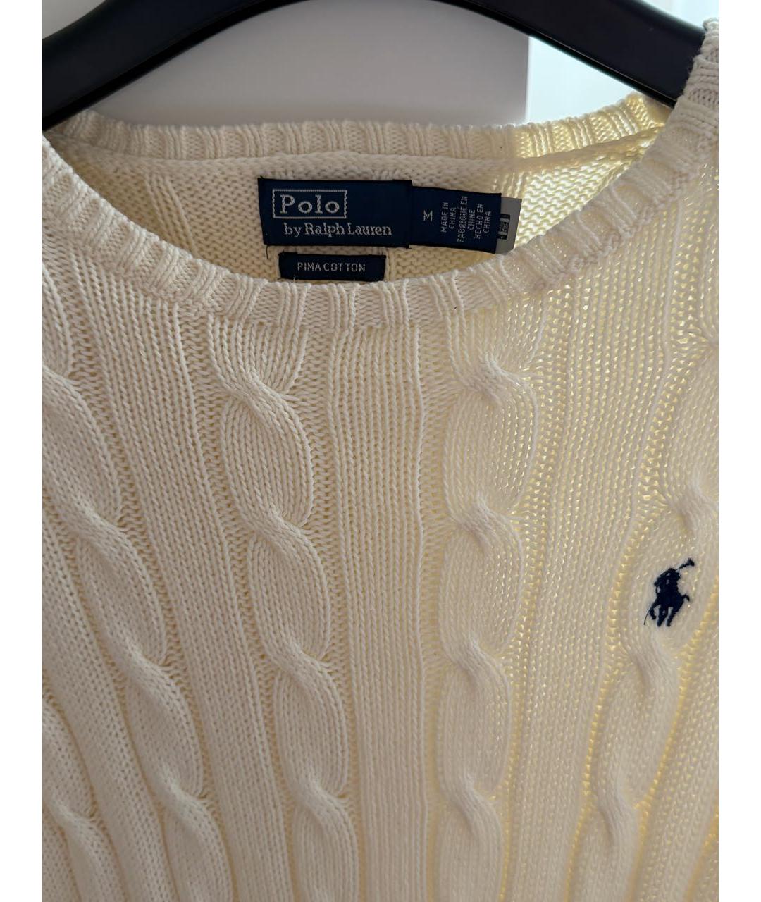 POLO RALPH LAUREN Белый хлопковый джемпер / свитер, фото 3