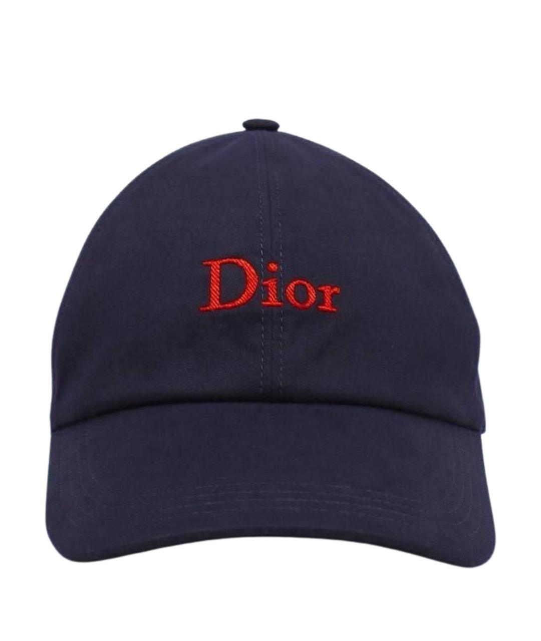 CHRISTIAN DIOR Темно-синяя хлопковая кепка/бейсболка, фото 1