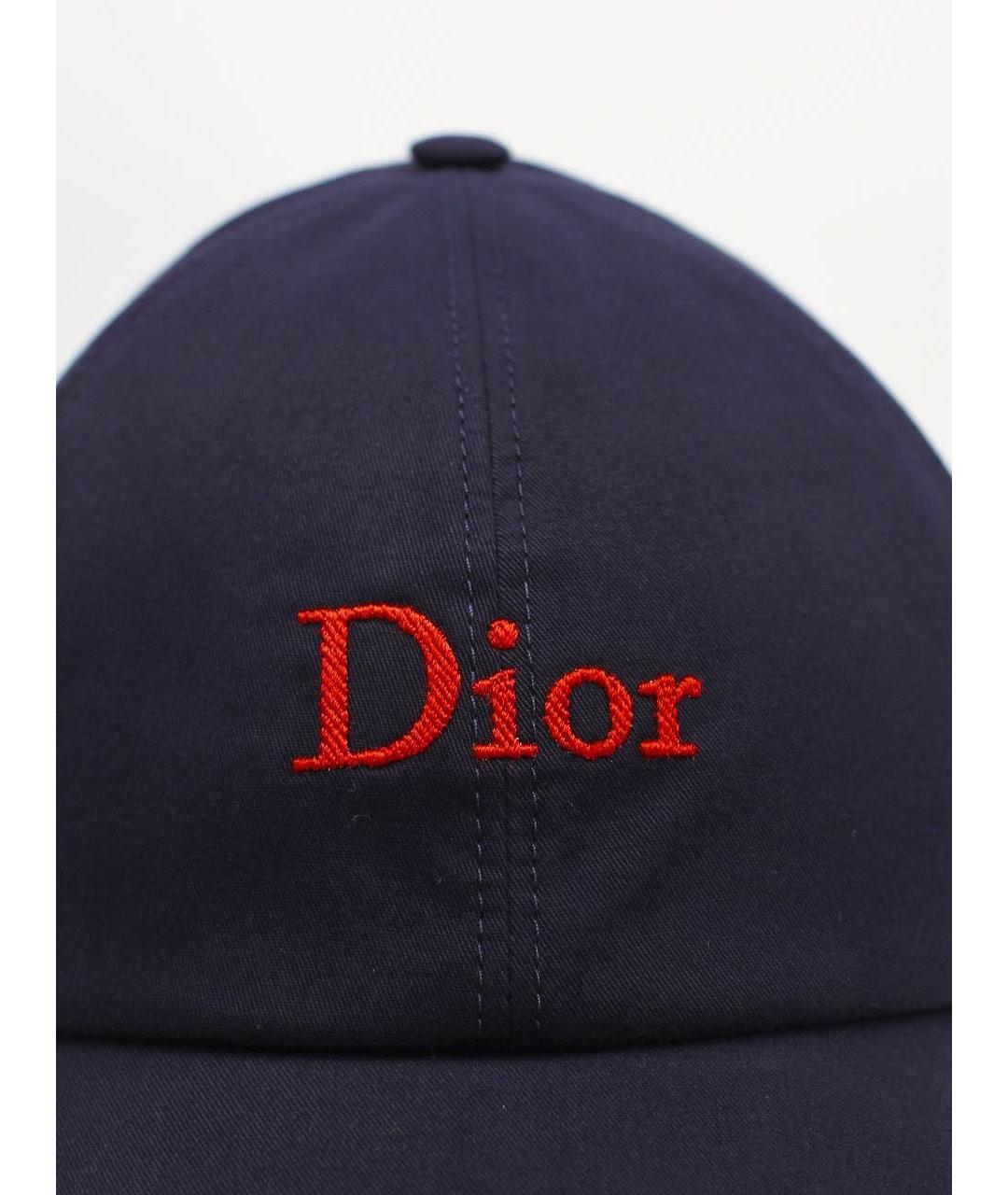CHRISTIAN DIOR Темно-синяя хлопковая кепка/бейсболка, фото 4
