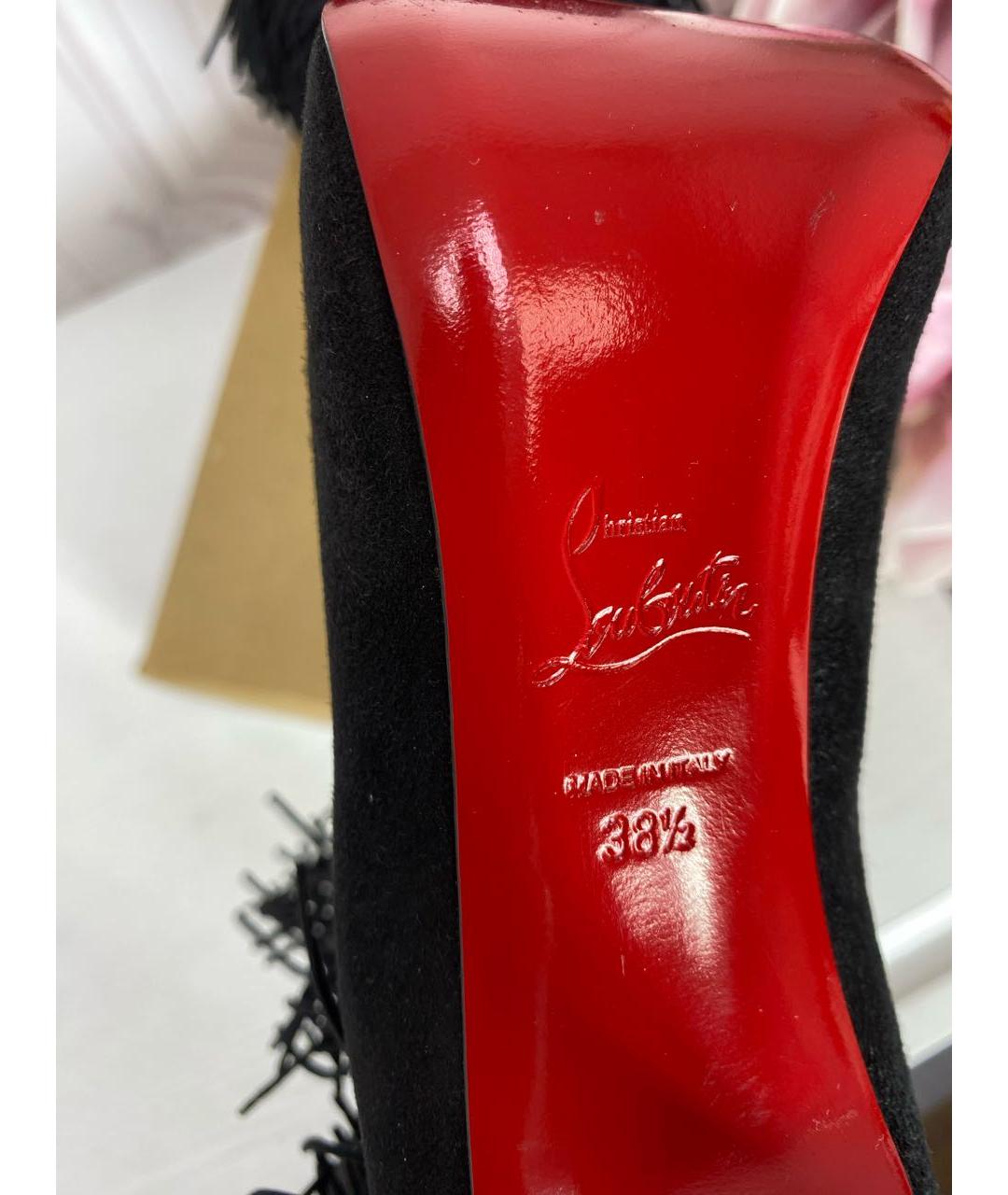 CHRISTIAN LOUBOUTIN Черные замшевые полусапоги, фото 5