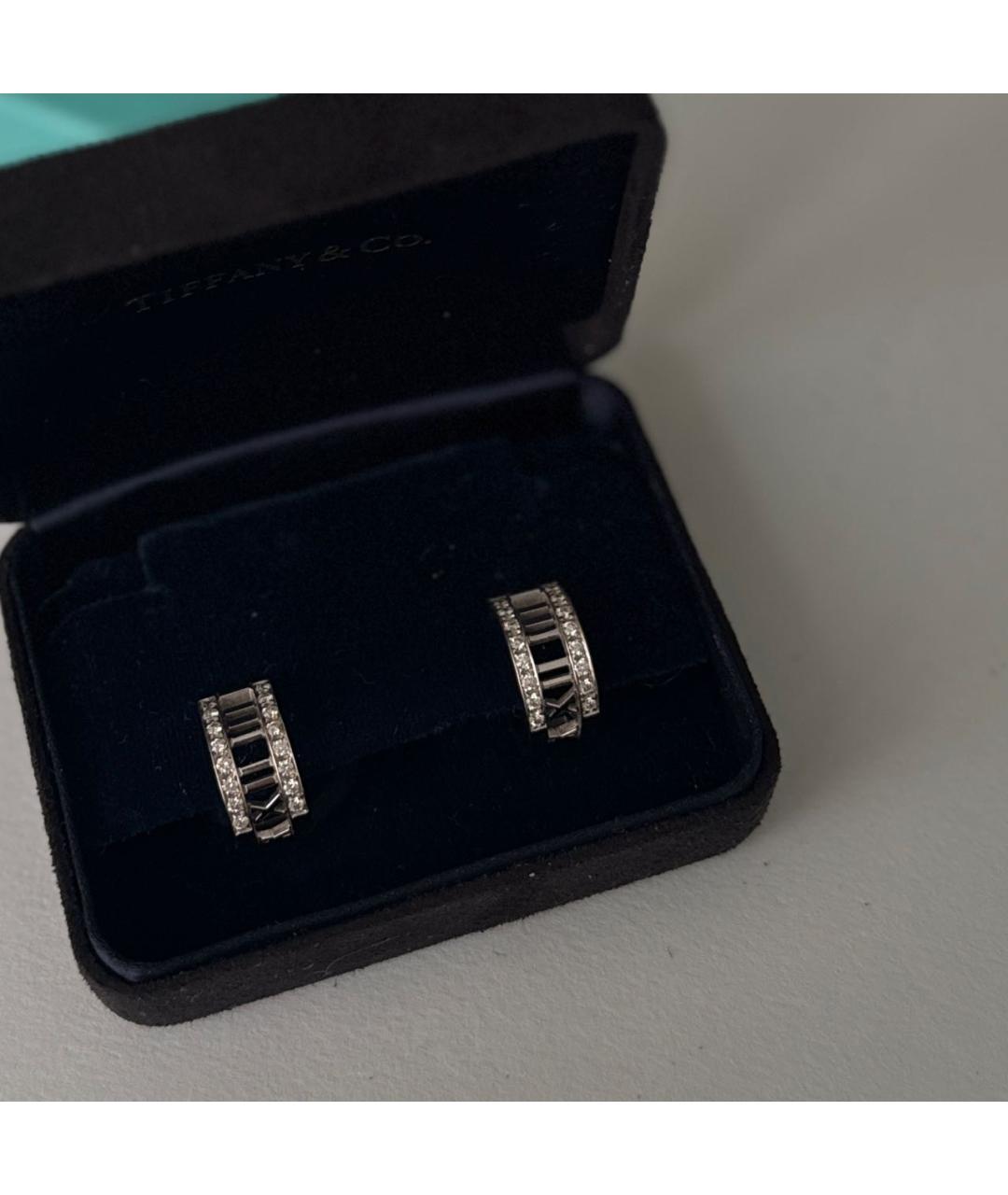 TIFFANY&CO Серые серьги из белого золота, фото 3