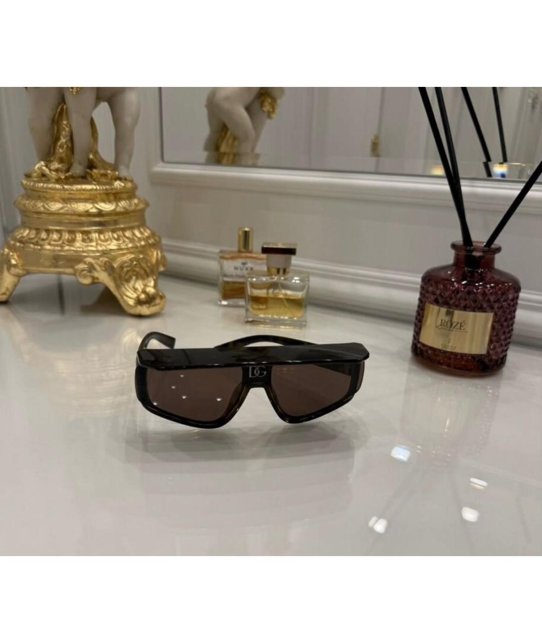 DOLCE&GABBANA Коричневые пластиковые солнцезащитные очки, фото 3