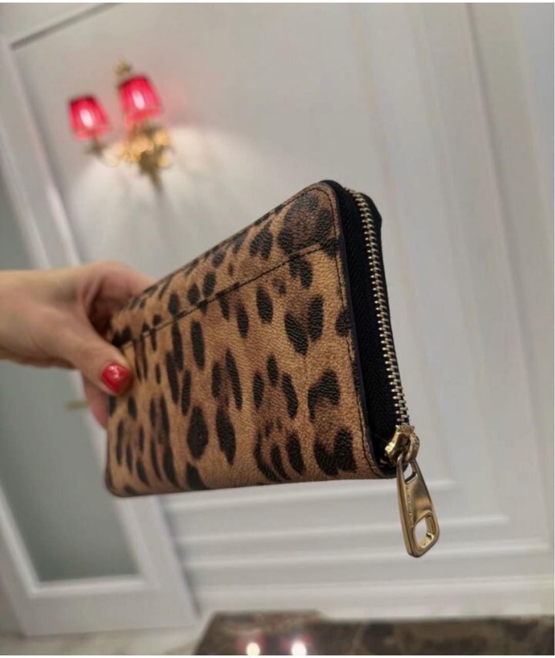 DOLCE&GABBANA Коричневый кожаный кошелек, фото 2