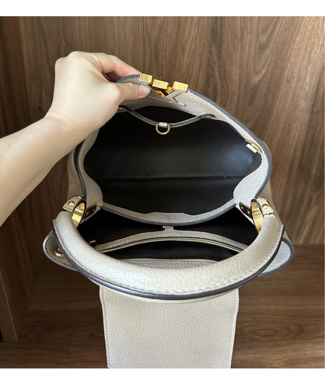 LOUIS VUITTON Кожаная сумка с короткими ручками, фото 7
