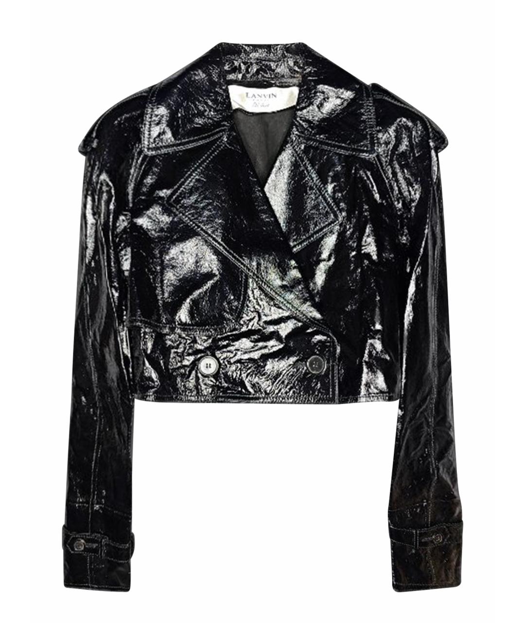 LANVIN Черная кожаная куртка, фото 1