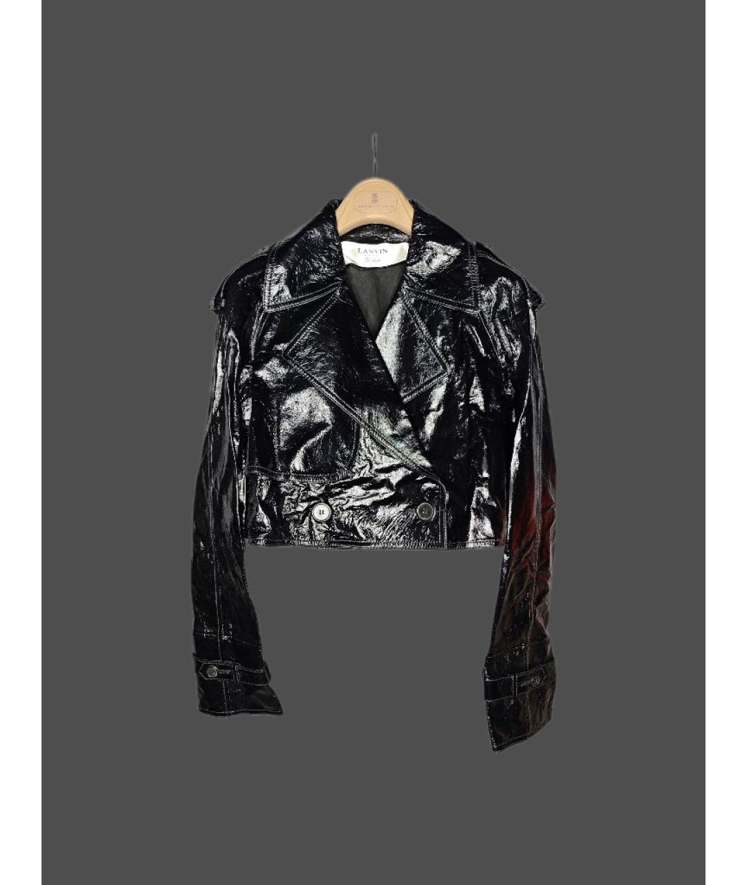LANVIN Черная кожаная куртка, фото 7