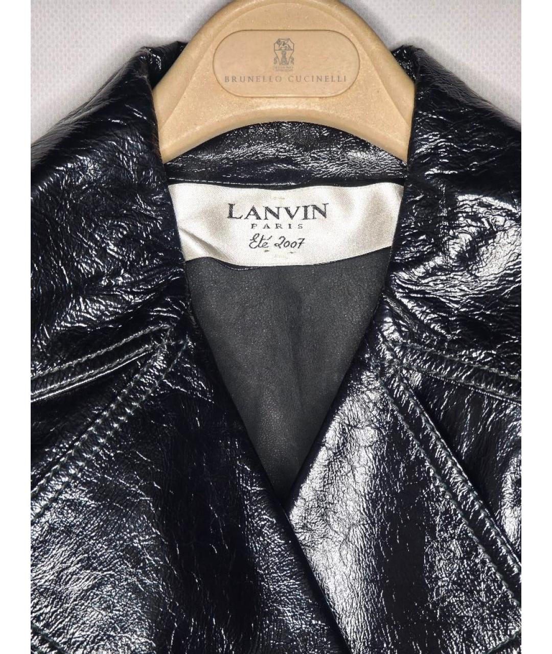 LANVIN Черная кожаная куртка, фото 3