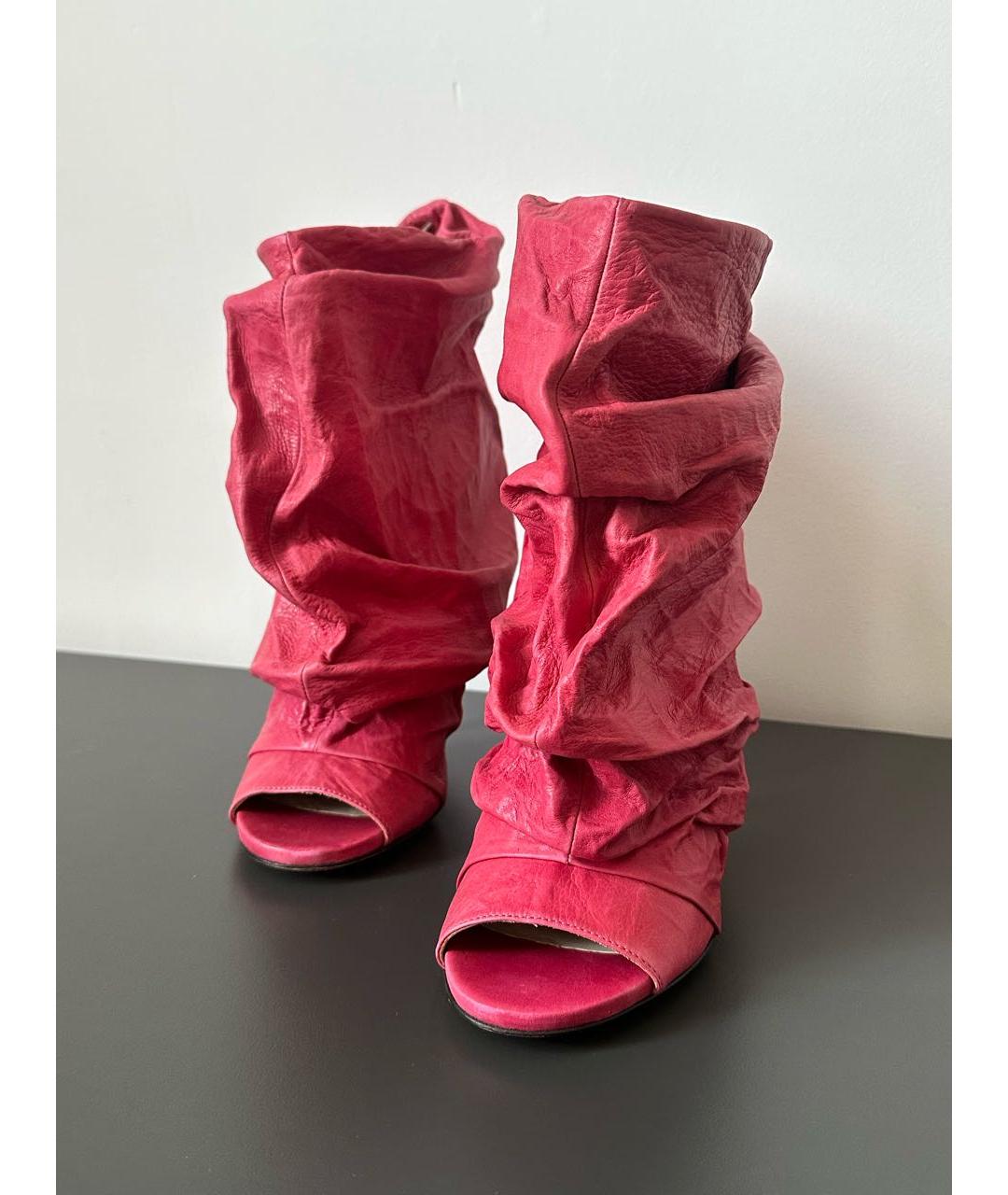 MAISON MARGIELA Розовые кожаные босоножки, фото 4
