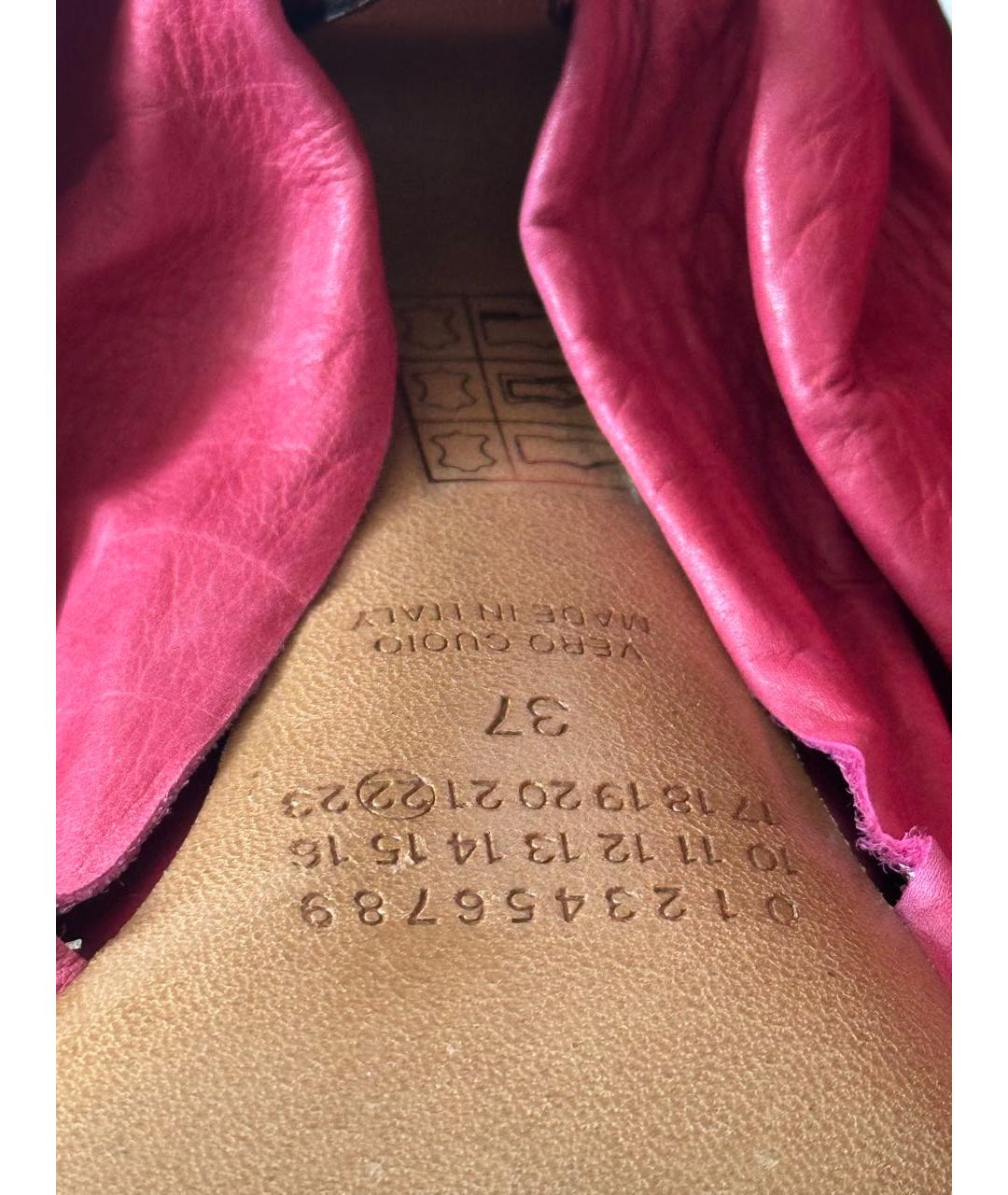 MAISON MARGIELA Розовые кожаные босоножки, фото 6